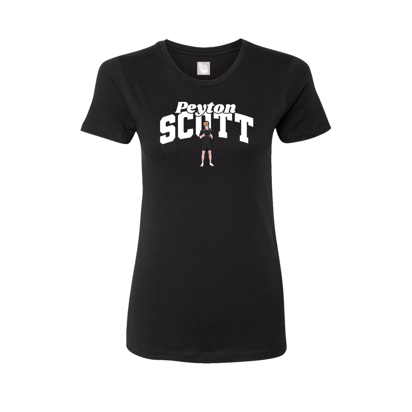 Fitted Women's Tee — Signature Arch in Black