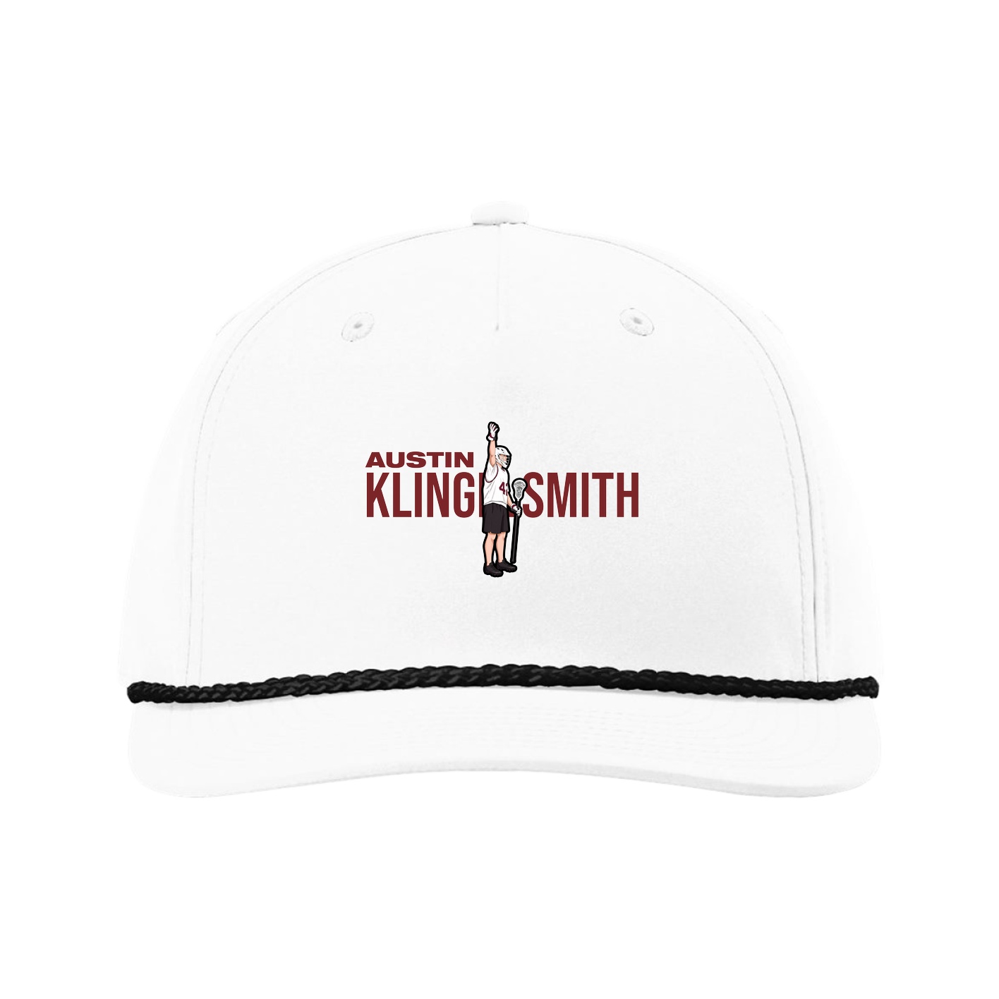 Five-Panel Classic Rope Cap — Player Name in White