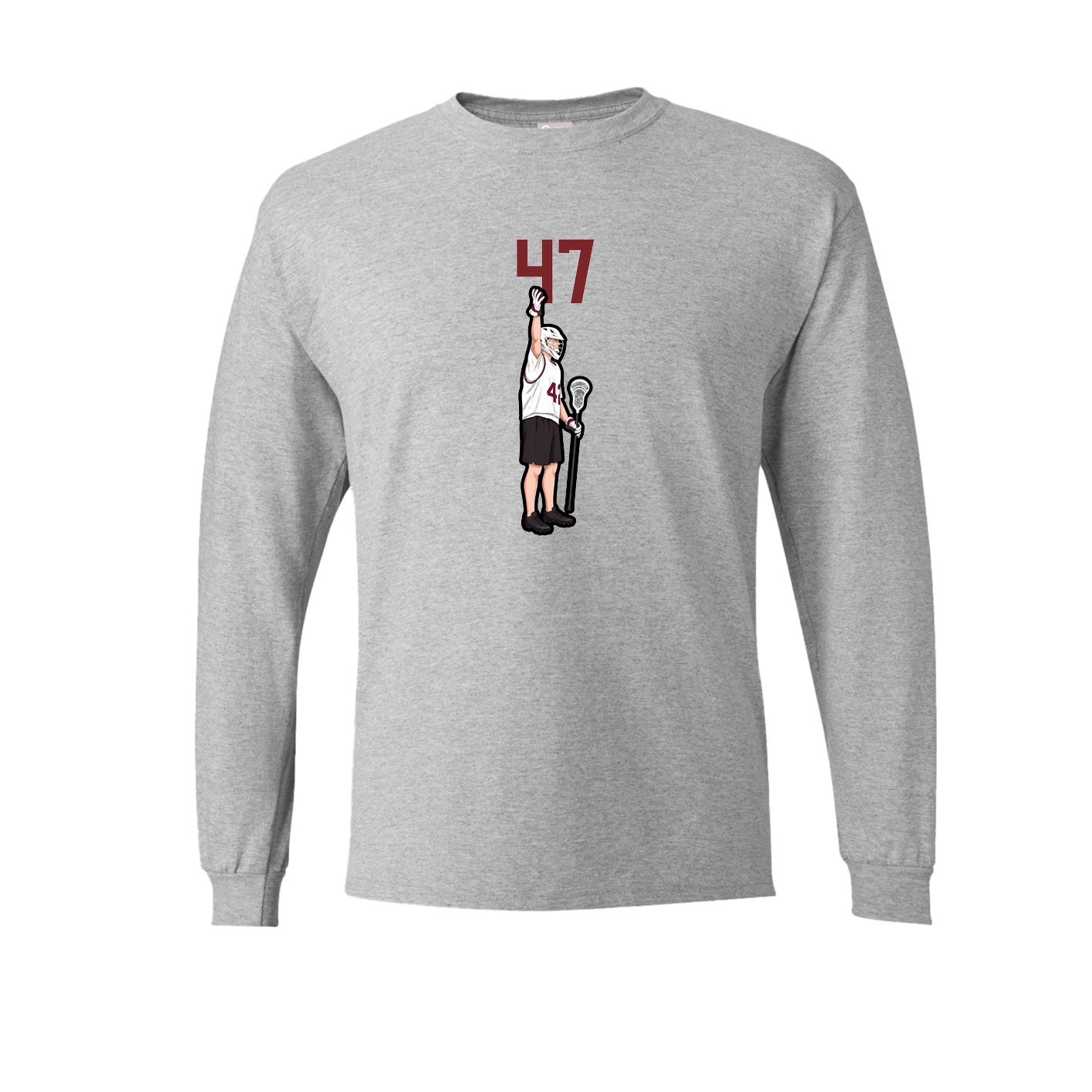 Long Sleeve Tee — Number Top in Grey