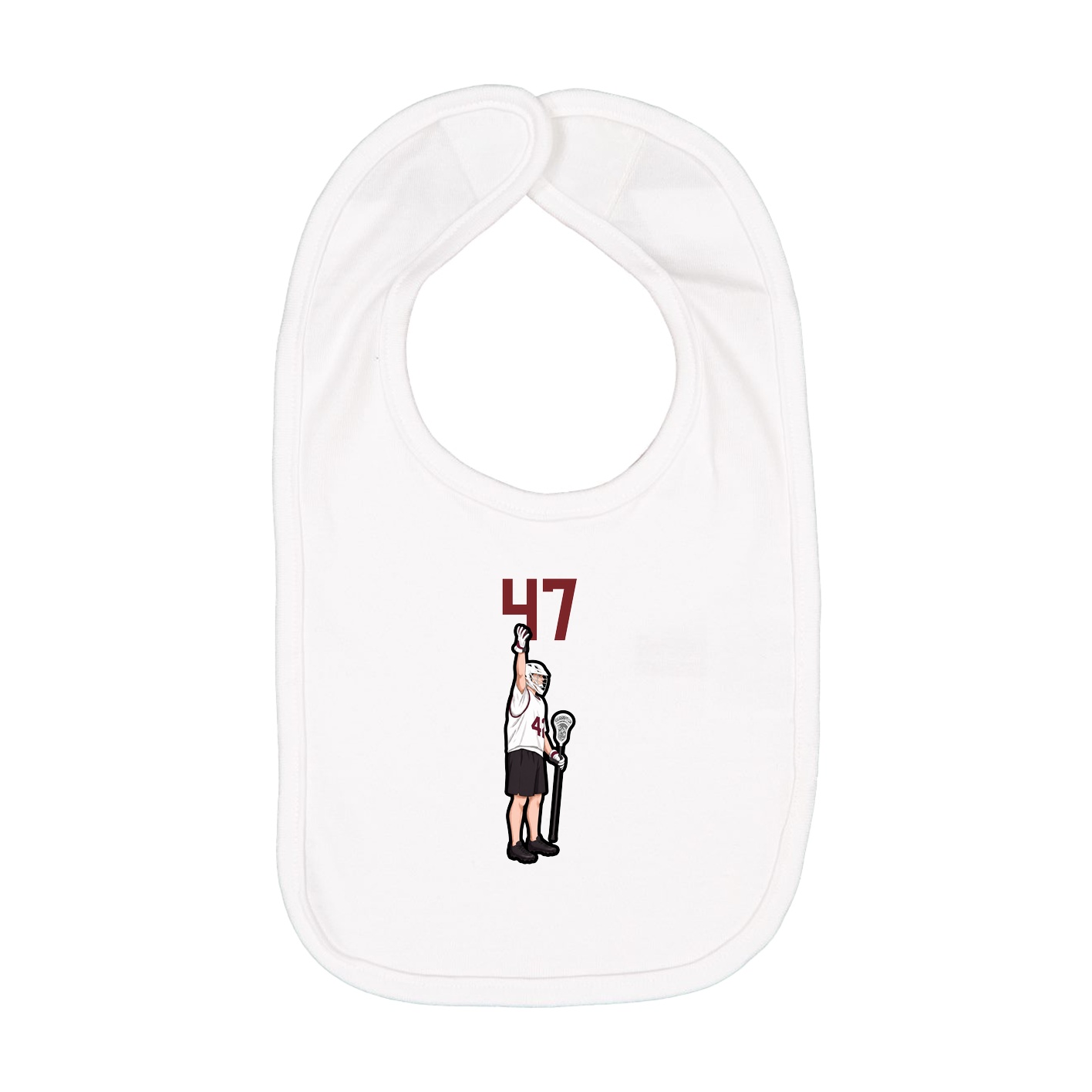 Infant Bib — Number Top in White