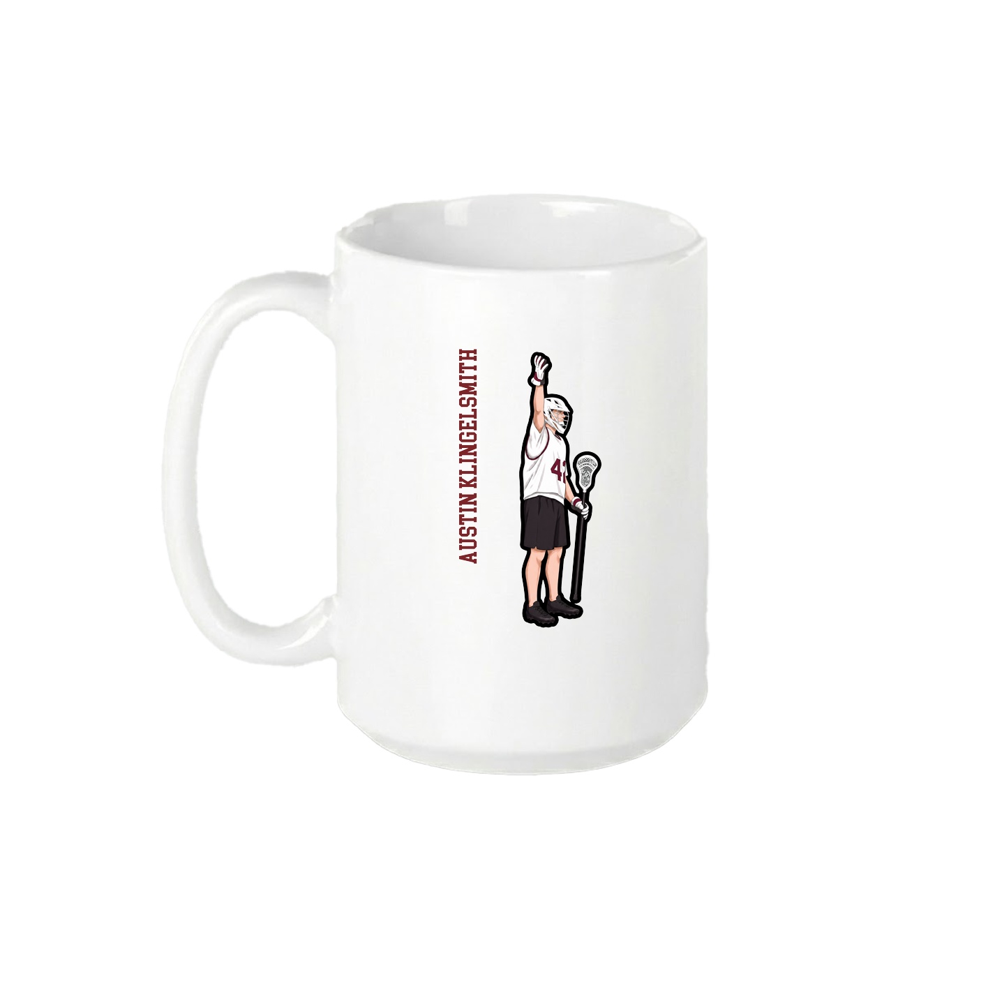 15oz Coffee Mug — Name Vertical in White