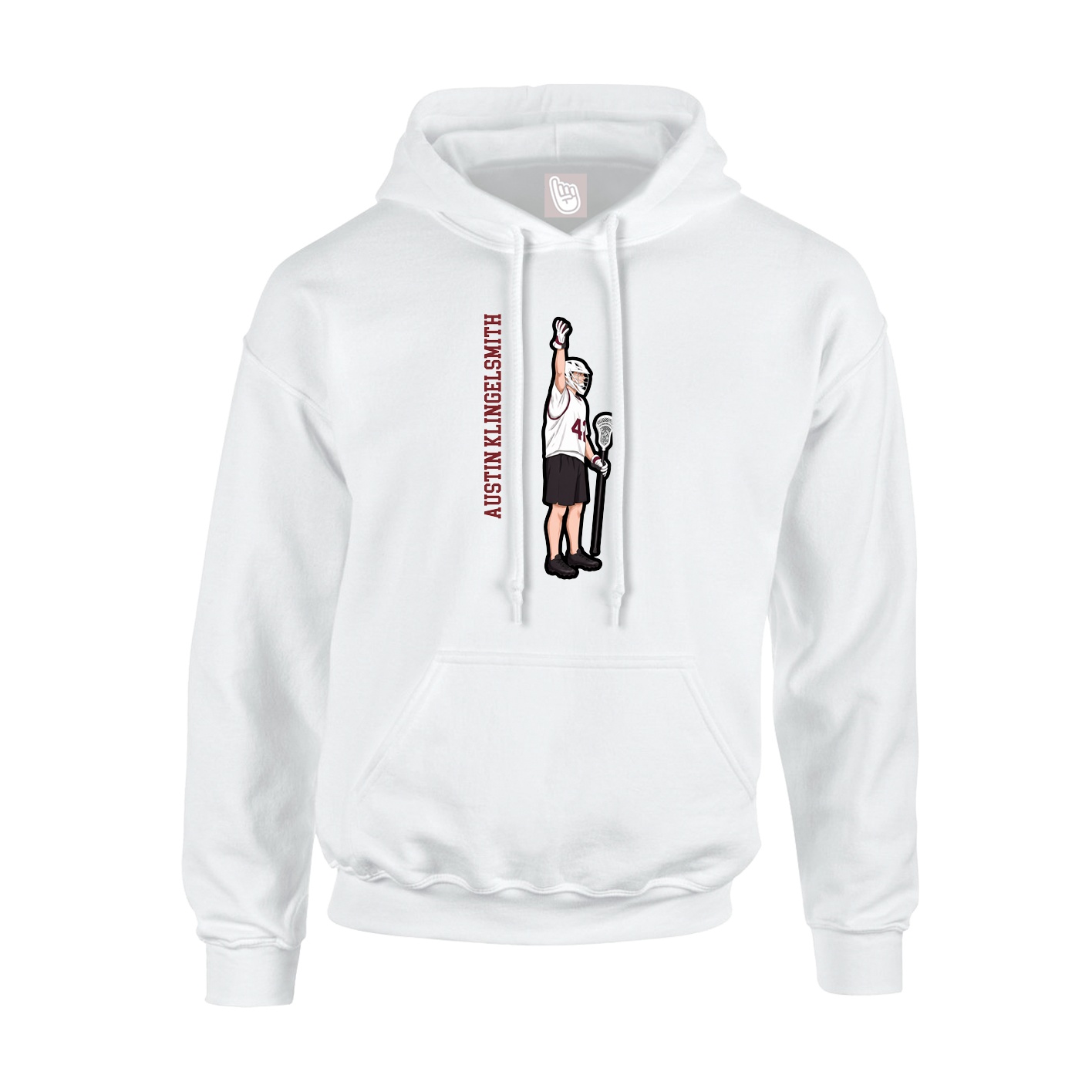 Hoodie — Name Vertical in White