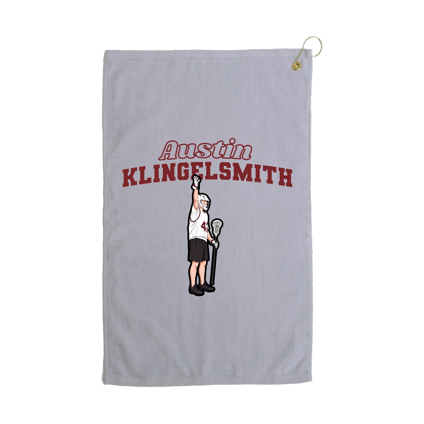 Golf Towel — Name Arch in Grey
