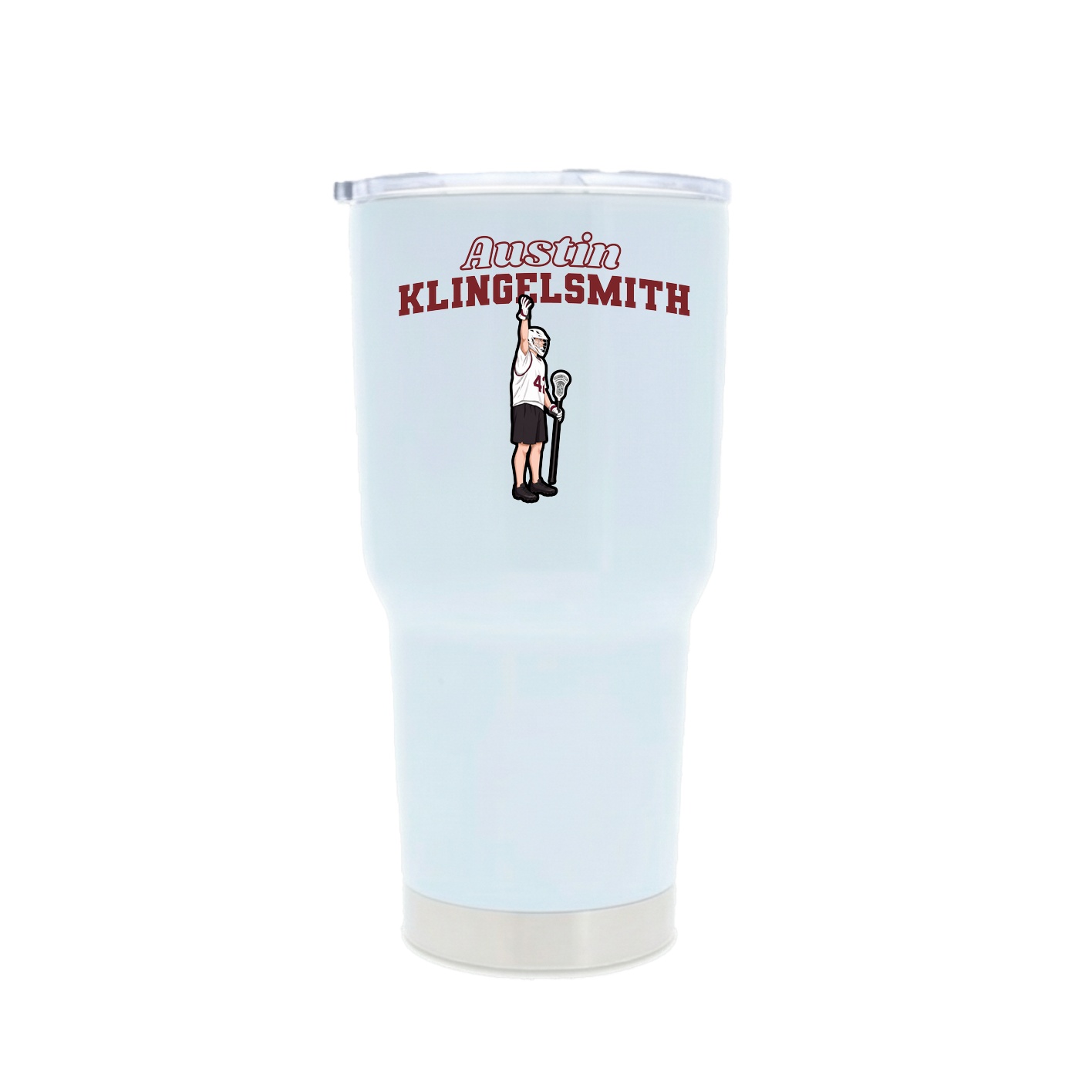 30oz Stainless Steel Tumbler — Name Arch in White