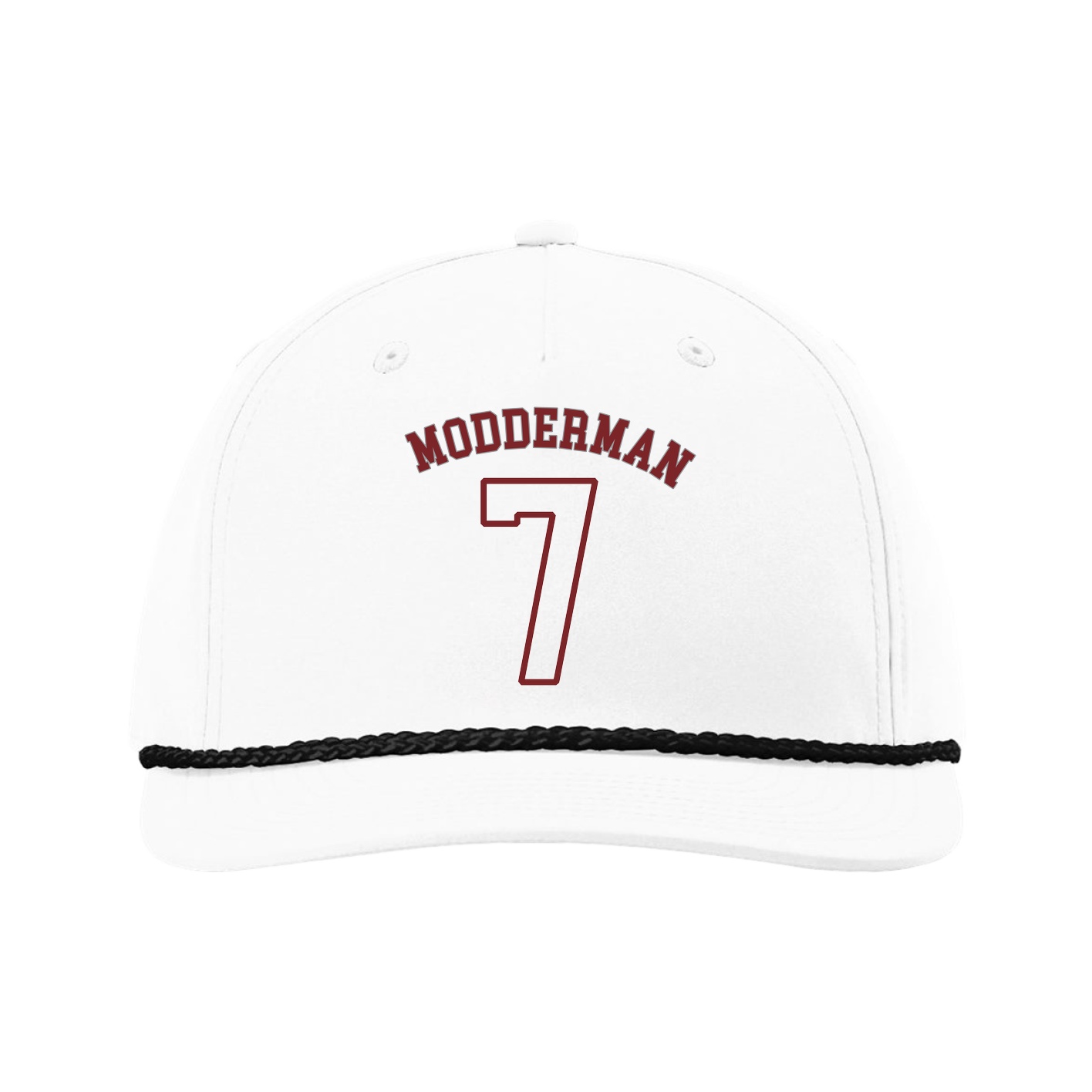 Five-Panel Classic Rope Cap — Shirsey Arch in White