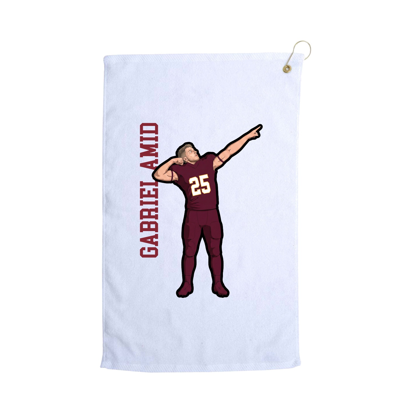 Golf Towel — Name Vertical in White