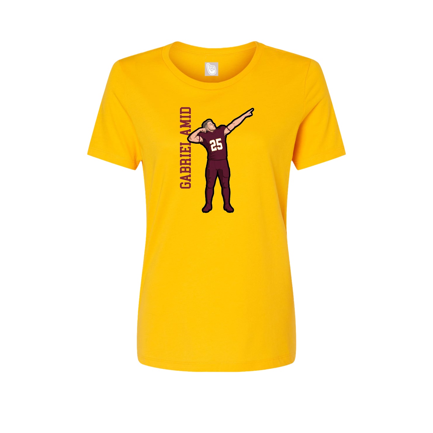 Fitted Women's Tee — Name Vertical in Gold
