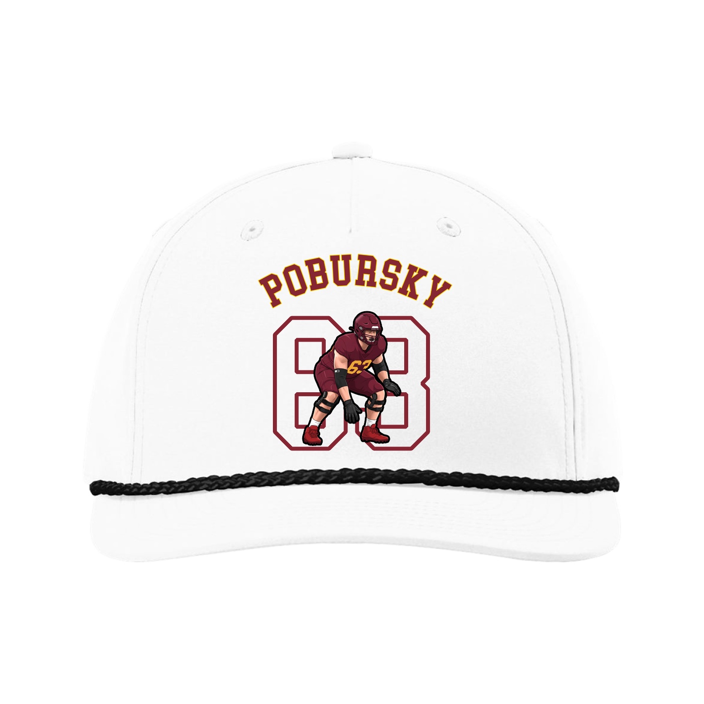 Five-Panel Classic Rope Cap — Shirsey Arch in White