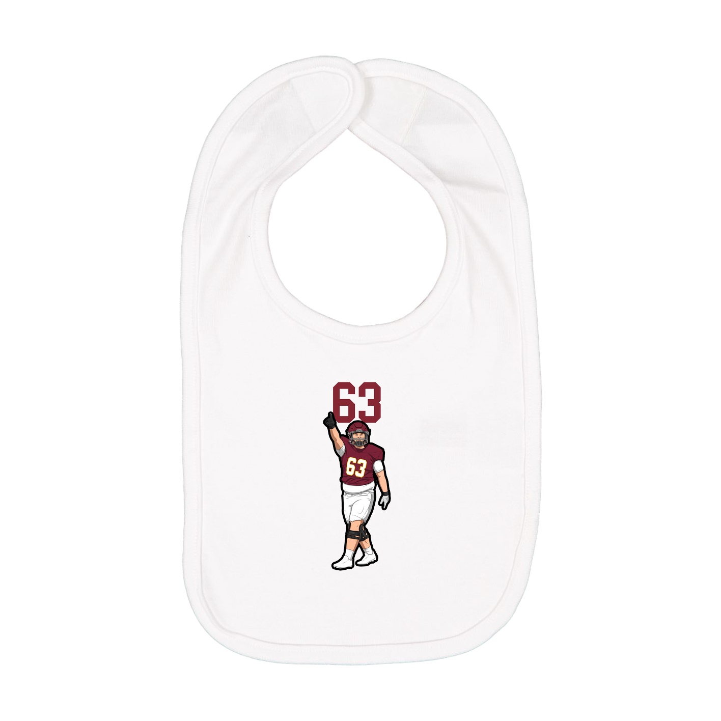 Infant Bib — Number Top in White