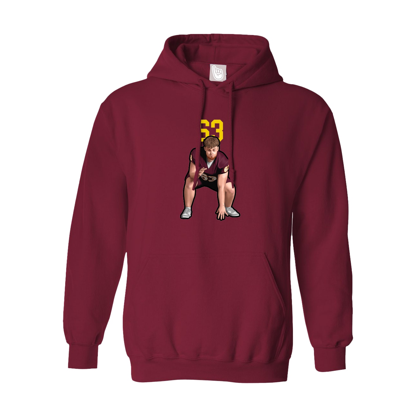 Hoodie — Number Top in Cardinal