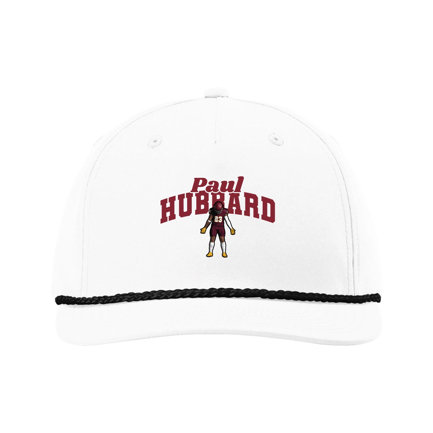 Five-Panel Classic Rope Cap — Signature Arch in White