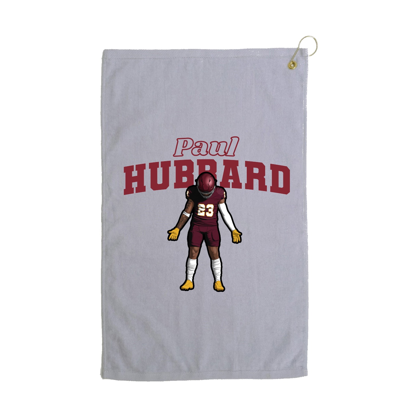 Golf Towel — Name Arch in Grey