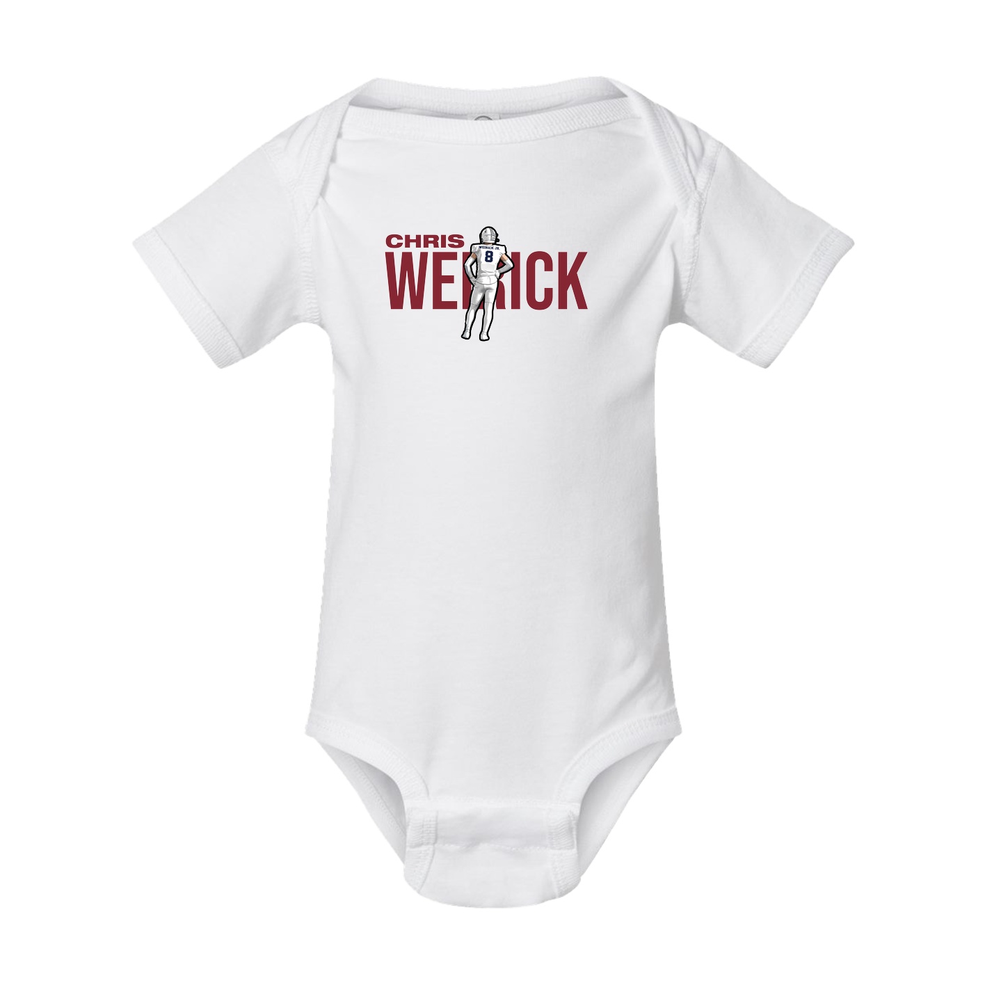 Baby Onesie — Player Name in White
