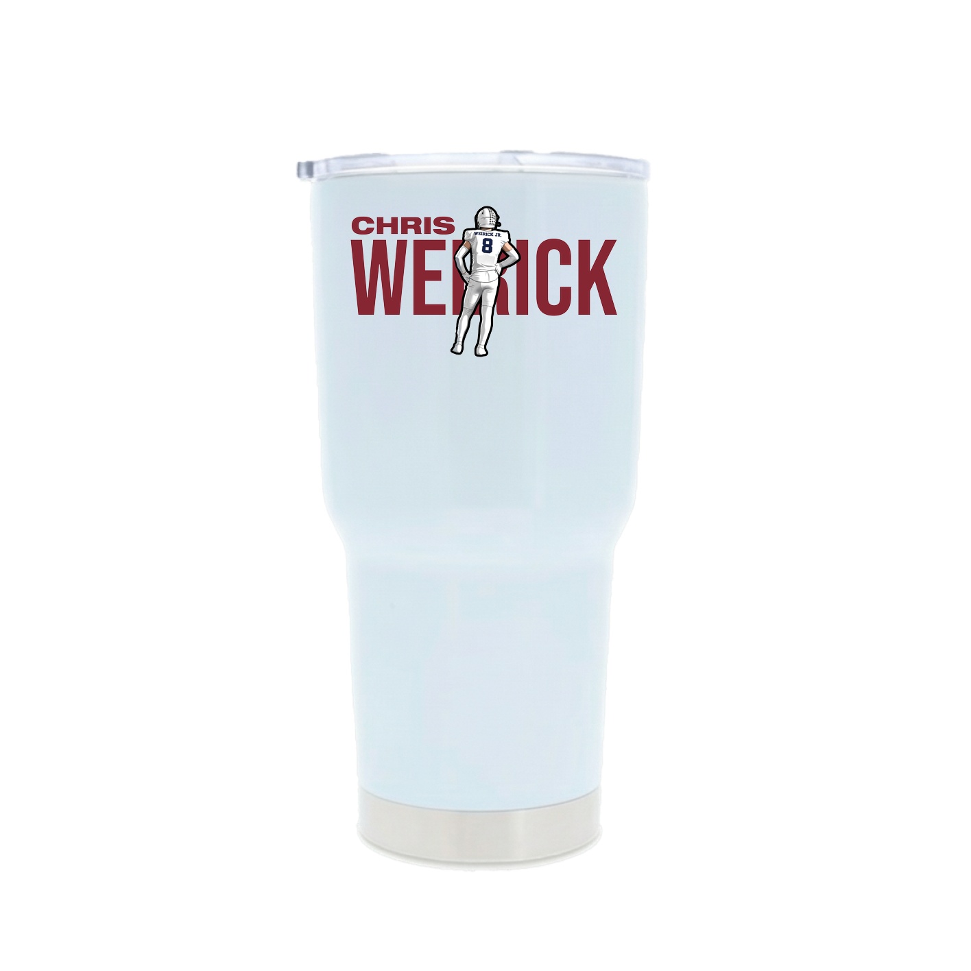 30oz Stainless Steel Tumbler — Player Name in White