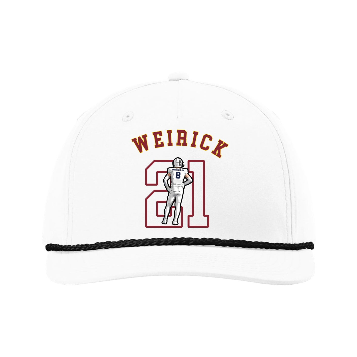 Five-Panel Classic Rope Cap — Shirsey Arch in White
