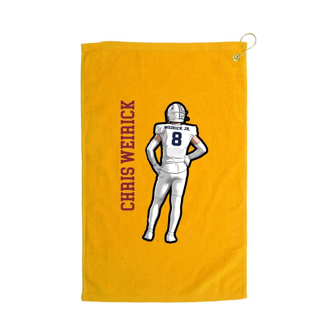Golf Towel — Name Vertical in Gold
