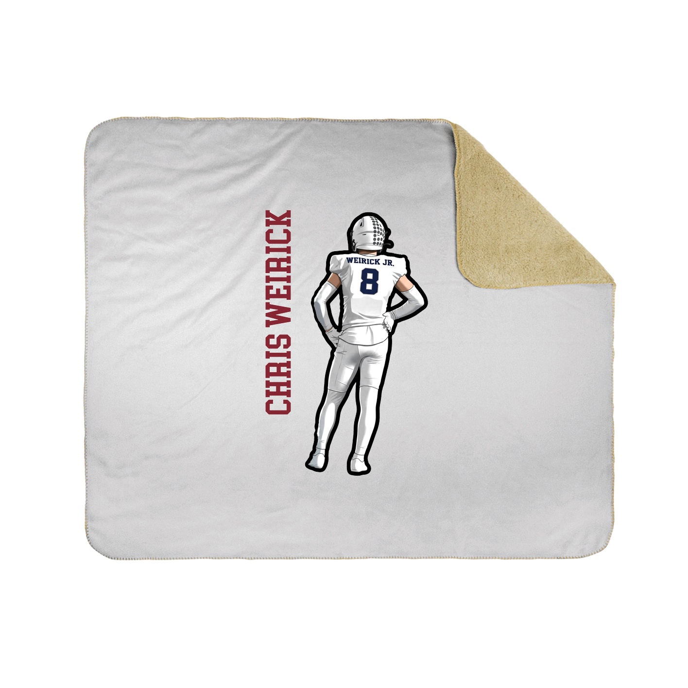 Throw Blanket — Name Vertical in White