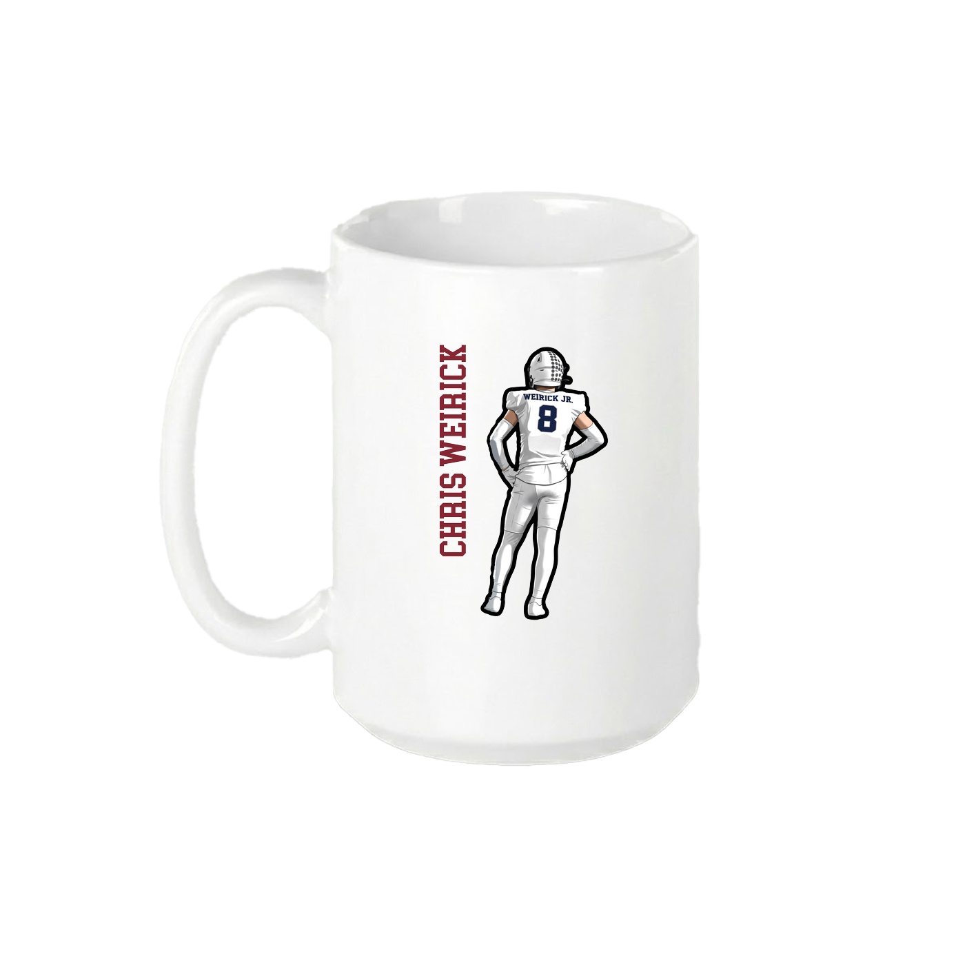 15oz Coffee Mug — Name Vertical in White