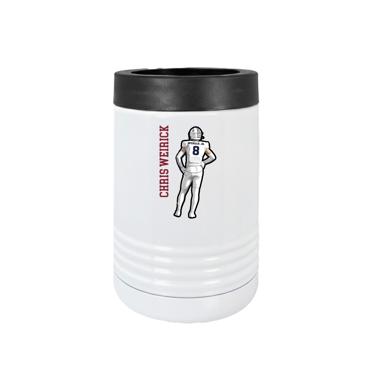 Beverage Holder — Name Vertical in White