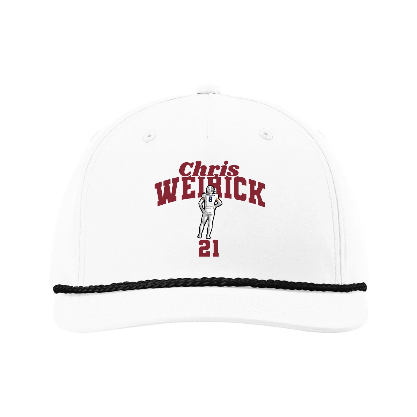 Five-Panel Classic Rope Cap — Signature Arch in White