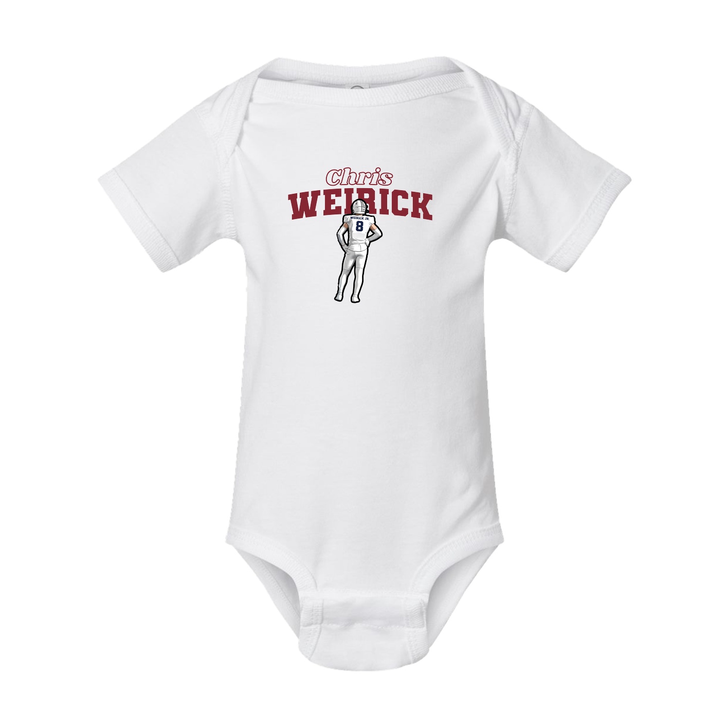 Baby Onesie — Name Arch in White