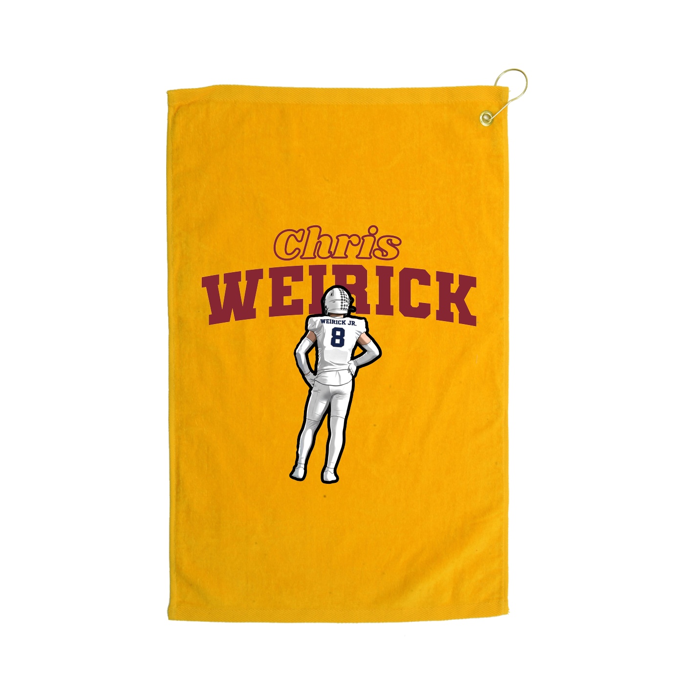 Golf Towel — Name Arch in Gold