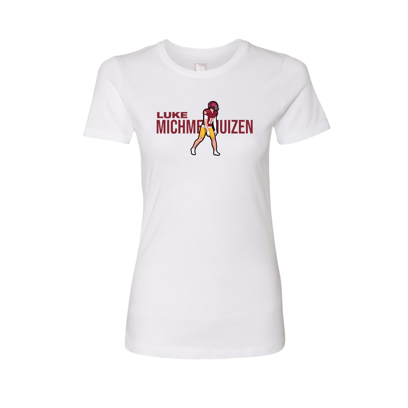 Fitted Women's Tee — Player Name in White