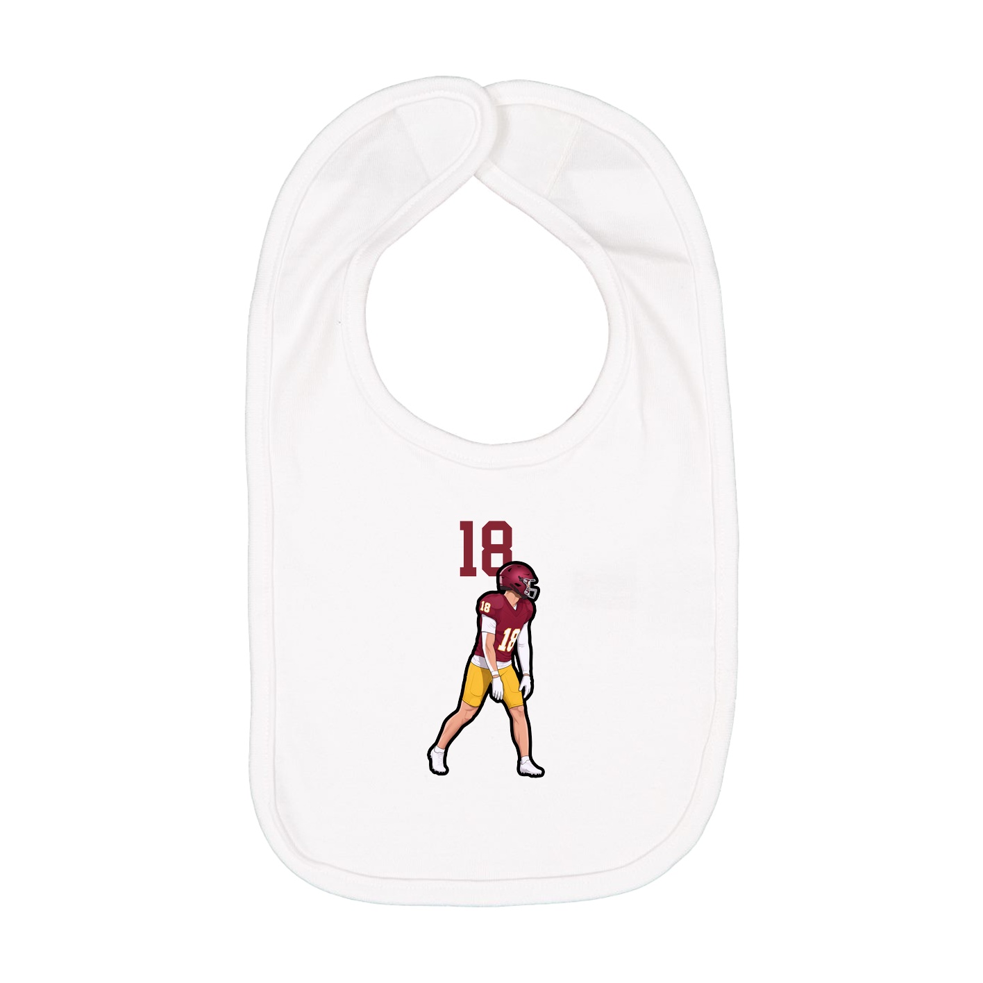 Infant Bib — Number Top in White
