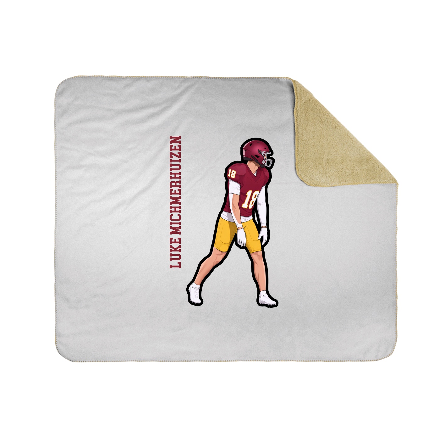 Throw Blanket — Name Vertical in White