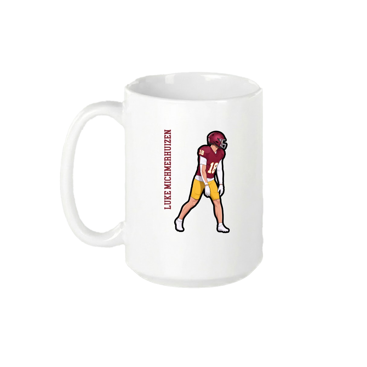 15oz Coffee Mug — Name Vertical in White