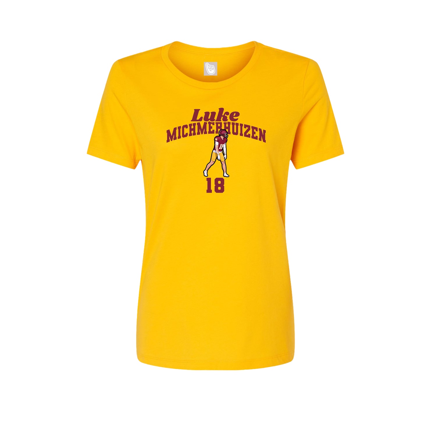 Fitted Women's Tee — Signature Arch in Gold