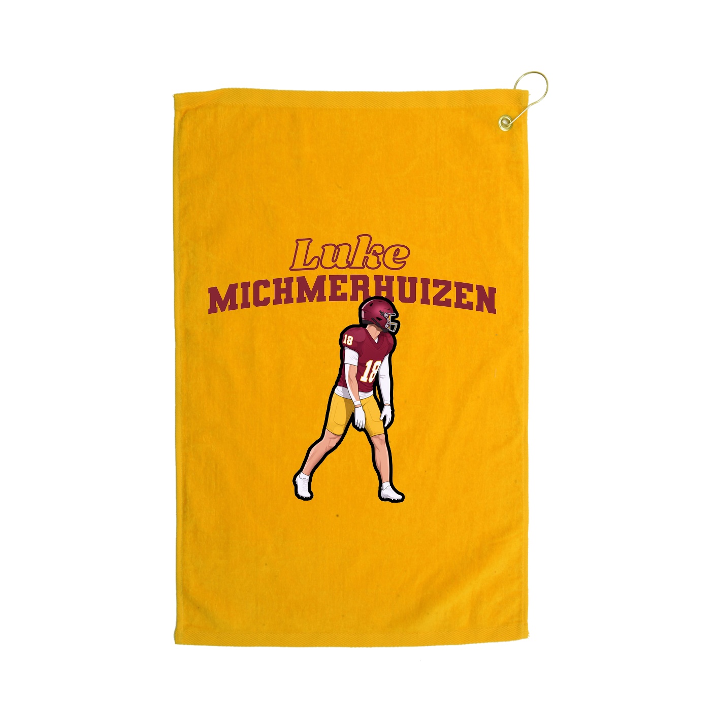 Golf Towel — Name Arch in Gold