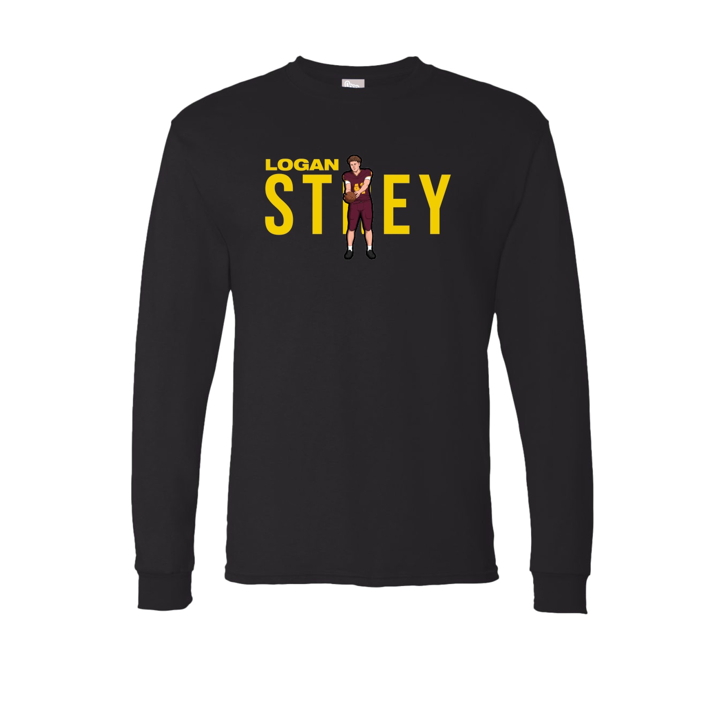 Long Sleeve Tee — Player Name in Black