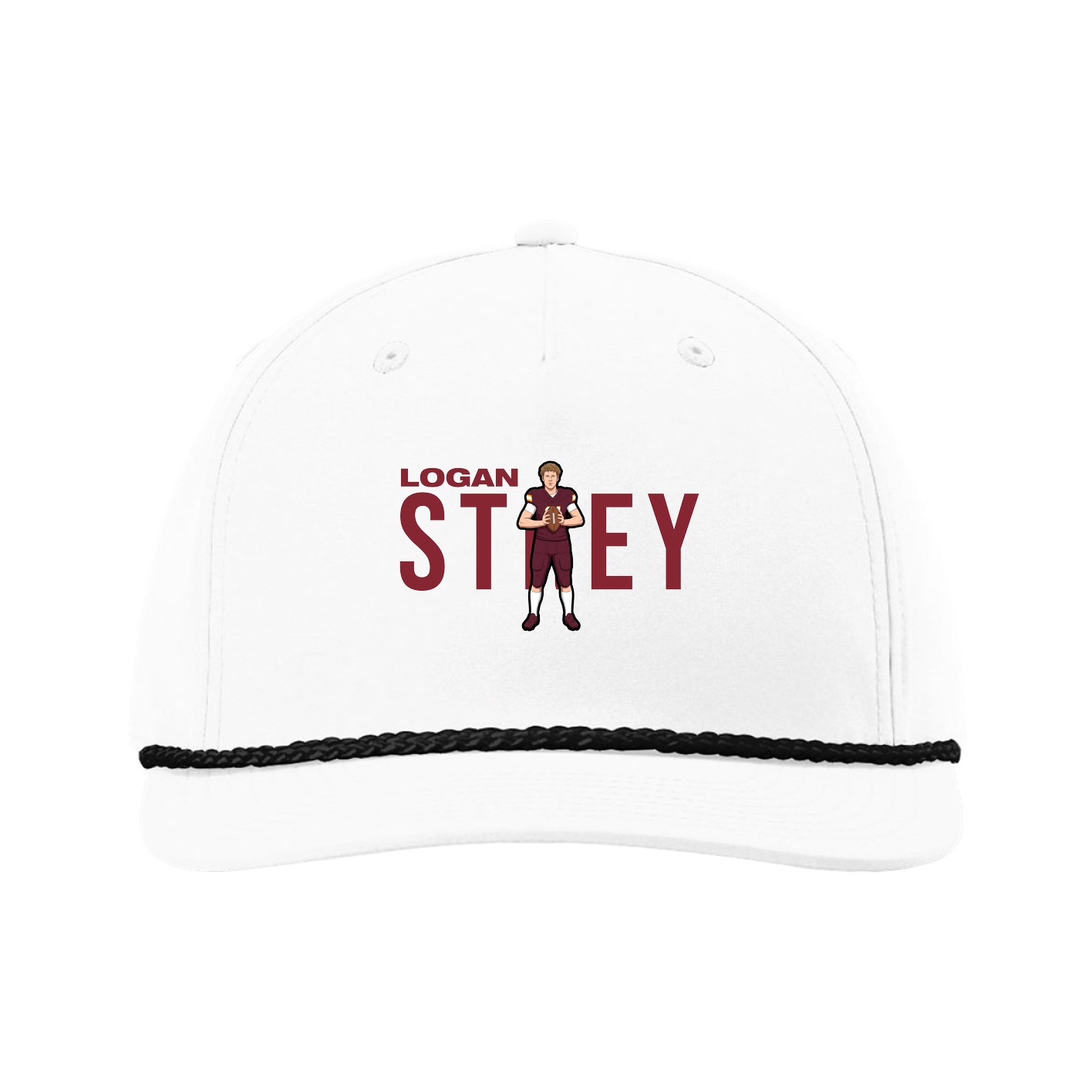 Five-Panel Classic Rope Cap — Player Name in White