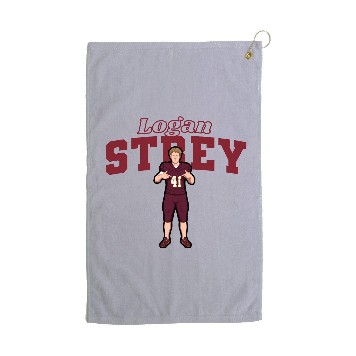 Golf Towel — Name Arch in Grey
