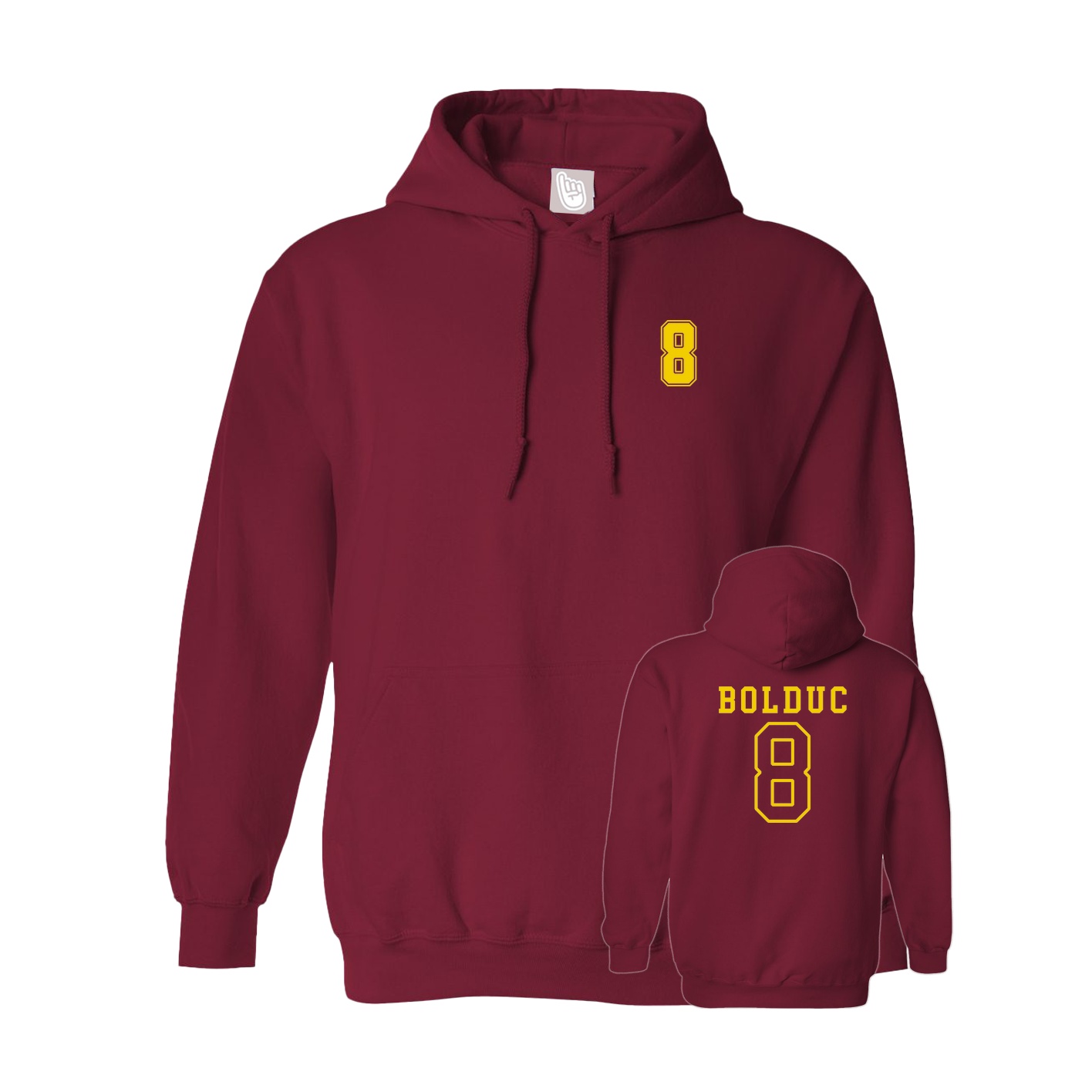 Hoodie — Chest Back in Cardinal