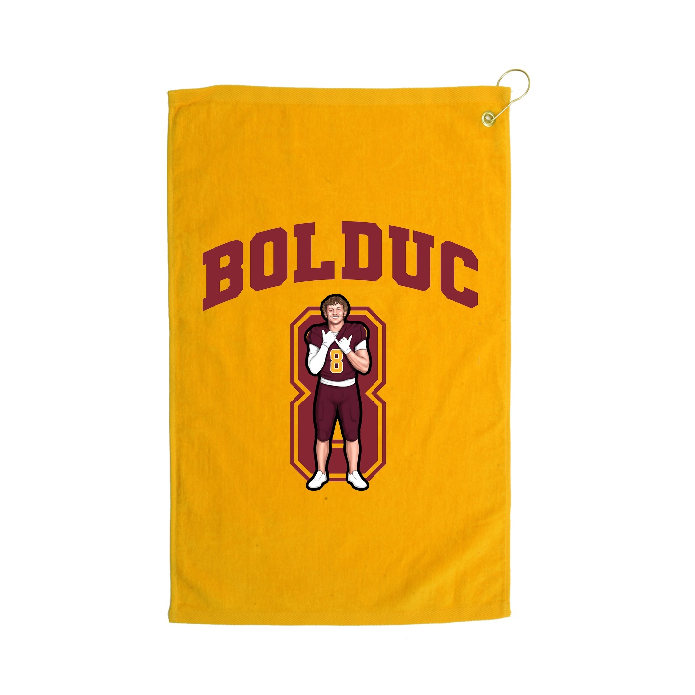 Golf Towel — Number in Gold
