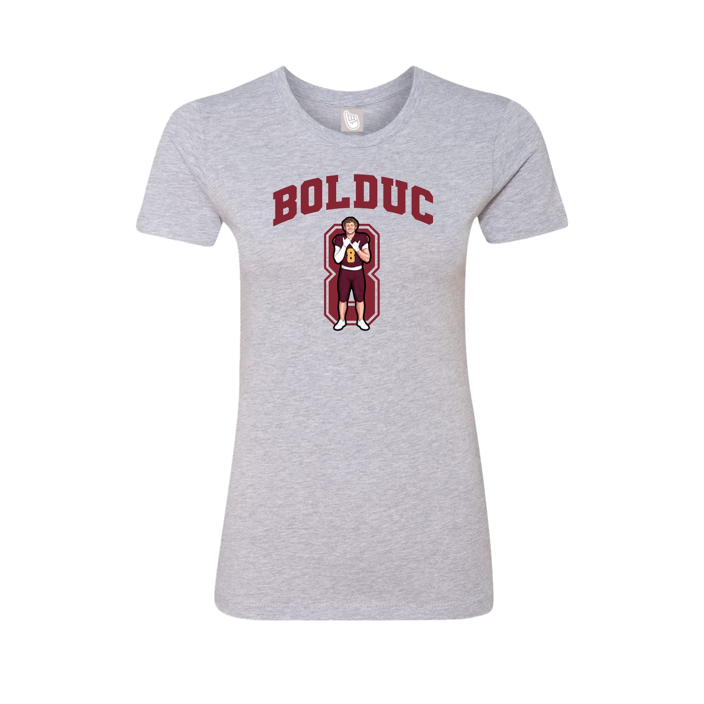 Fitted Women's Tee — Number in Grey