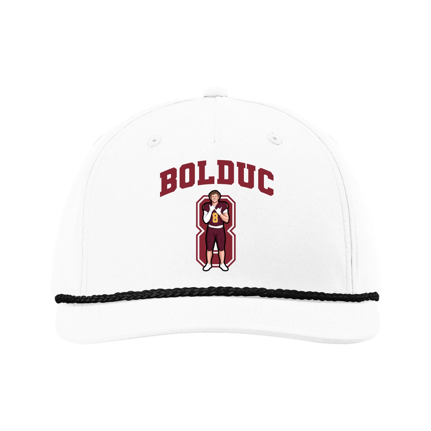 Five-Panel Classic Rope Cap — Number in White