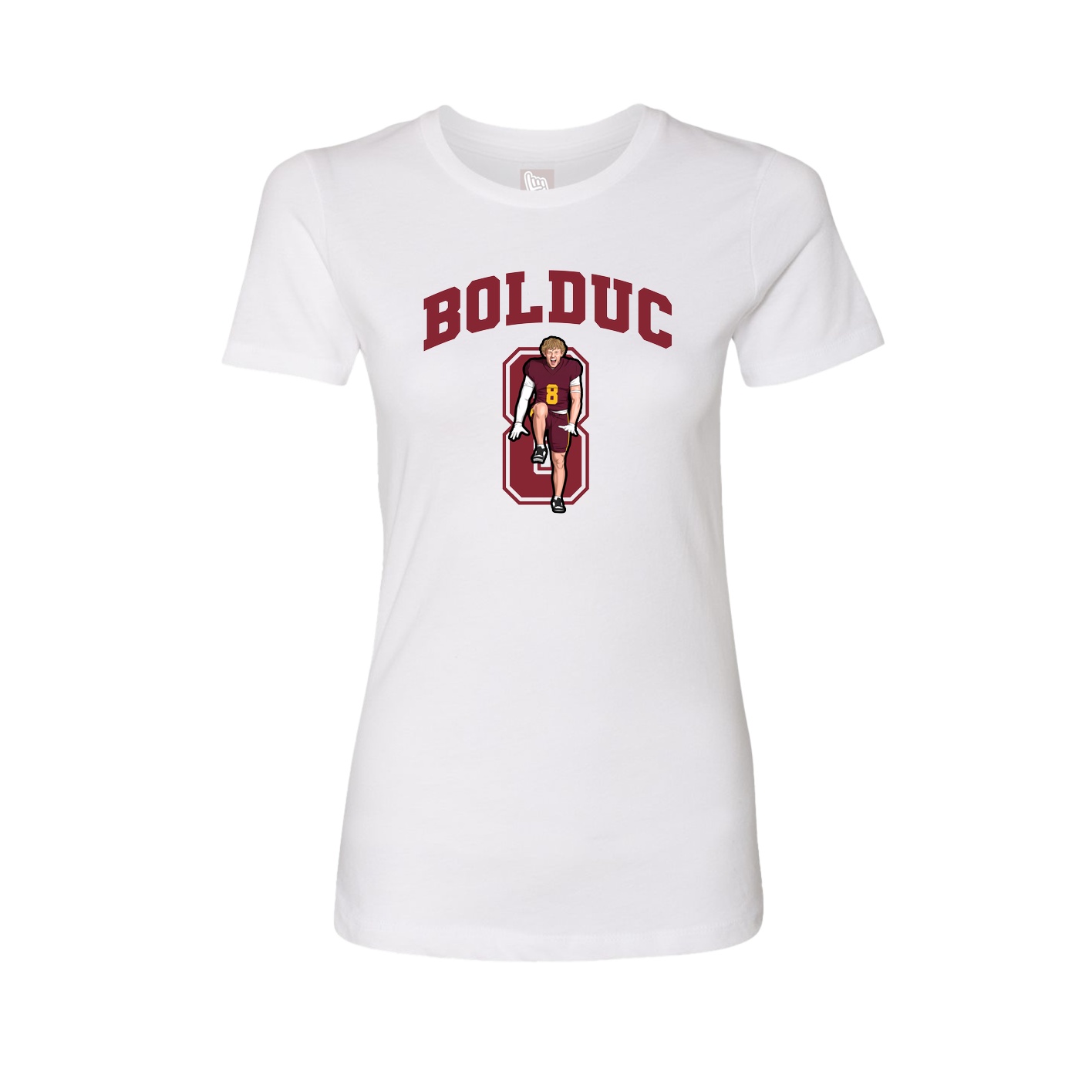 Fitted Women's Tee — Number in White