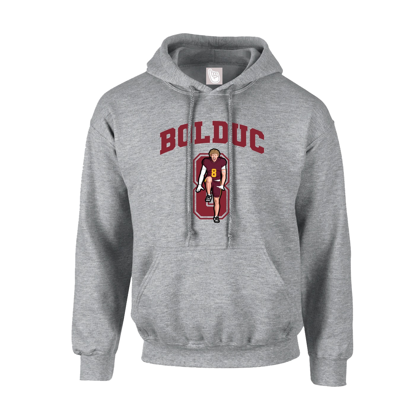 Youth Hoodie — Number in Grey