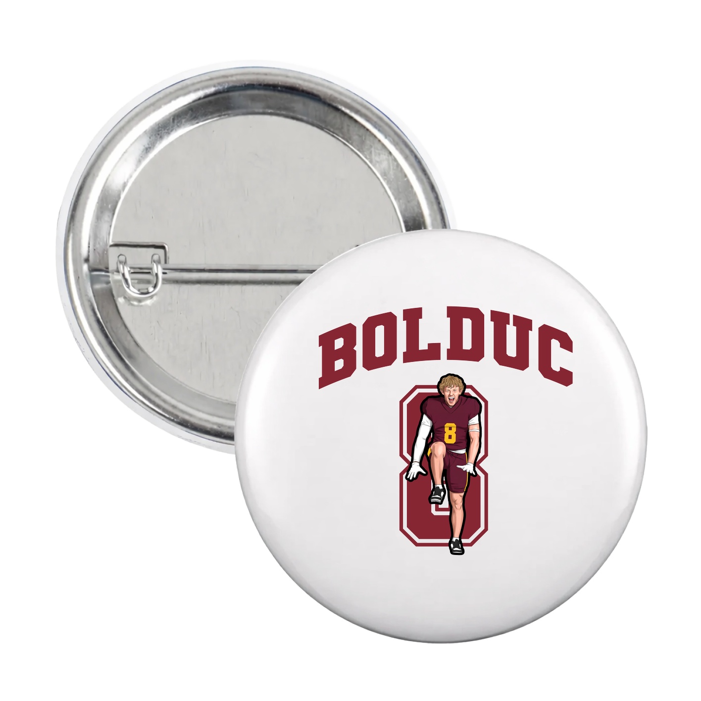 Game Day Button — Number in White