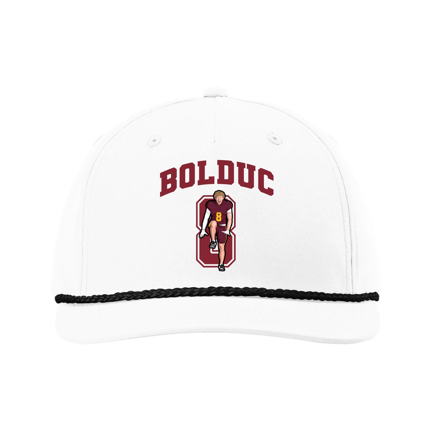 Five-Panel Classic Rope Cap — Number in White