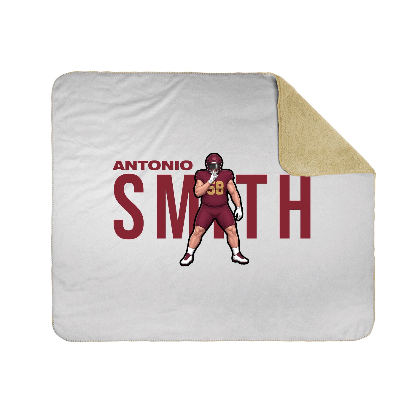 Throw Blanket — Player Name in White