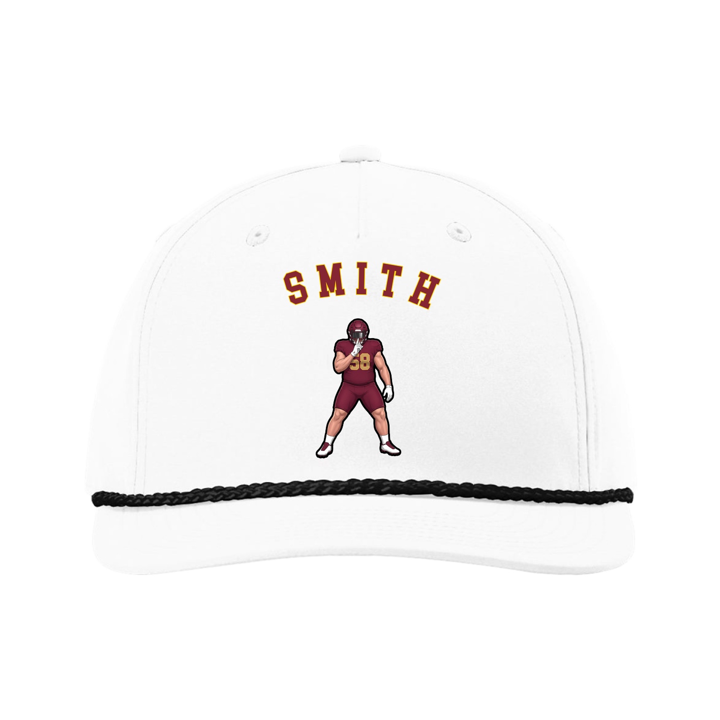 Five-Panel Classic Rope Cap — Shirsey Arch in White