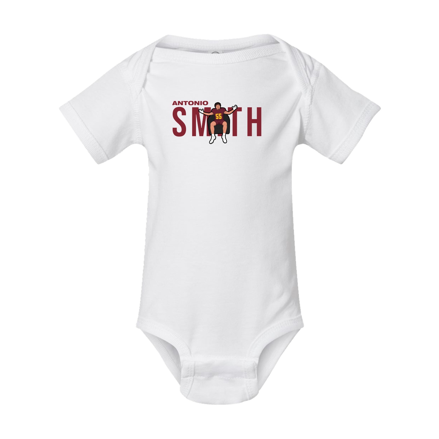 Baby Onesie — Player Name in White