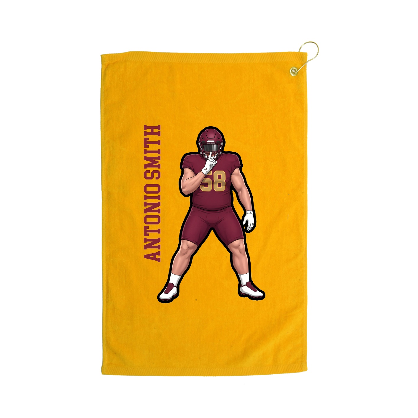 Golf Towel — Name Vertical in Gold