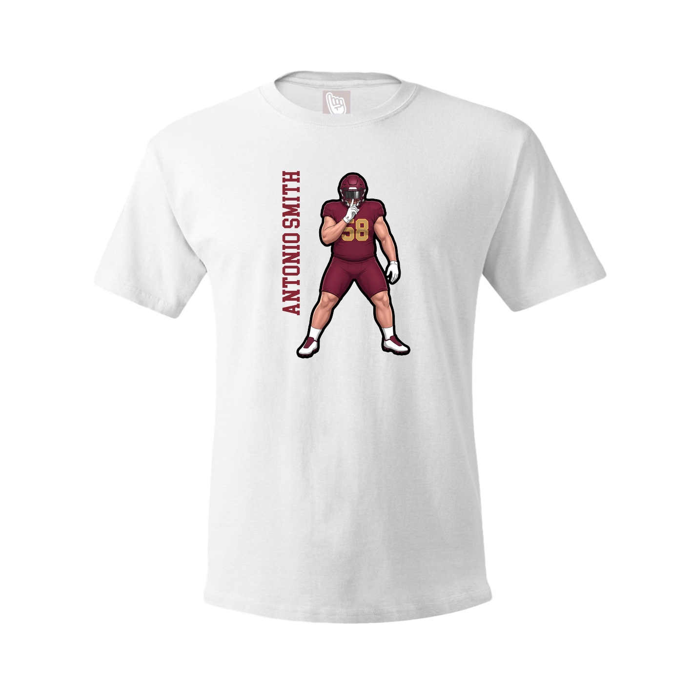 Youth Tee — Name Vertical in White