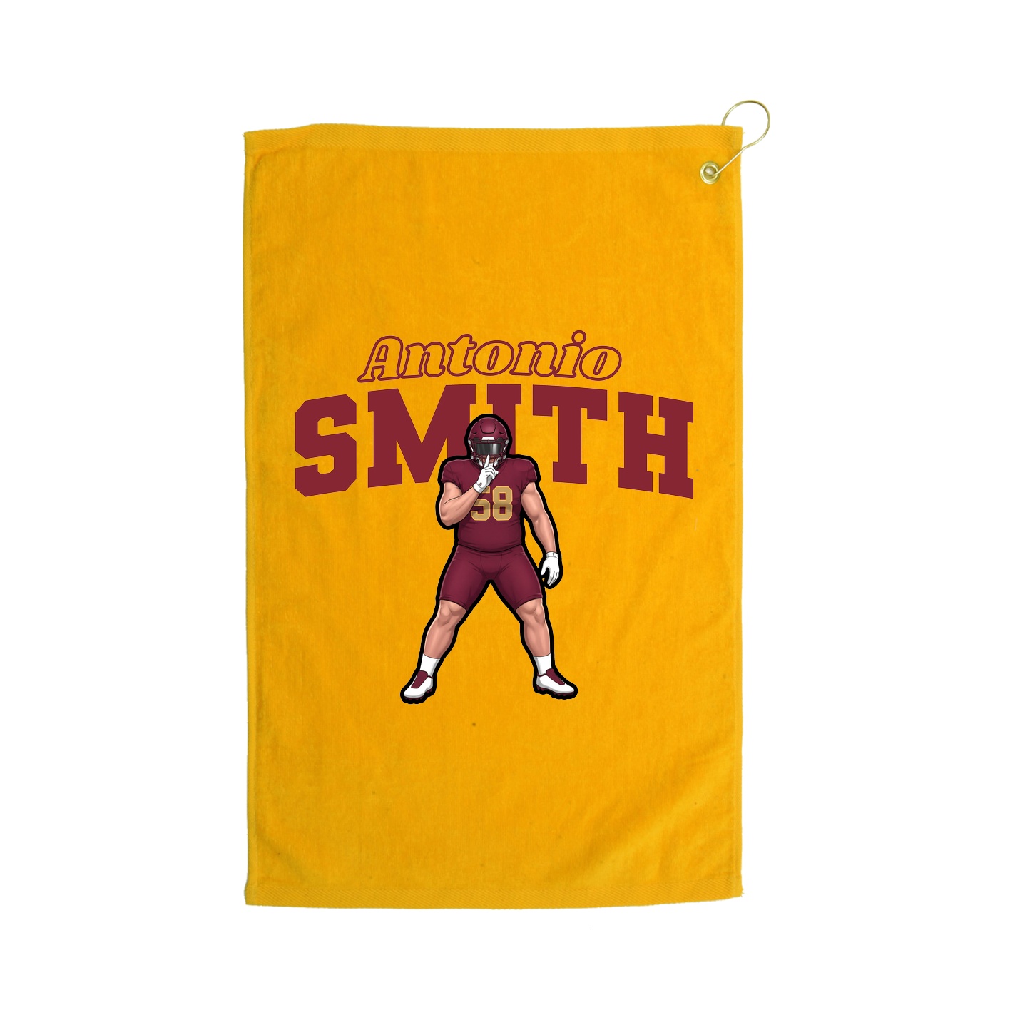 Golf Towel — Name Arch in Gold