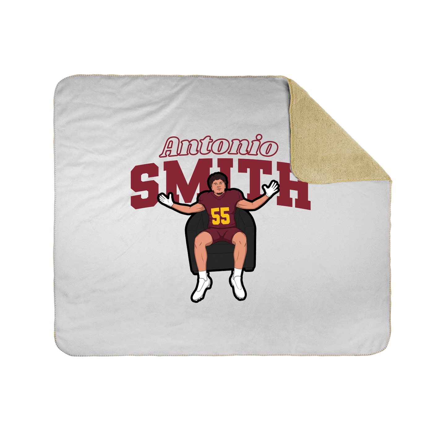 Throw Blanket — Name Arch in White